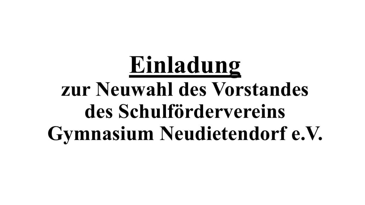 An alle Mitglieder des Schulfördervereins Gymnasium Neudietendorf 1993 e.V.